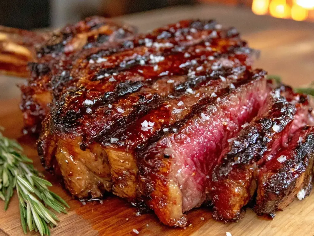 grilled prime tomahawk steak - featured image