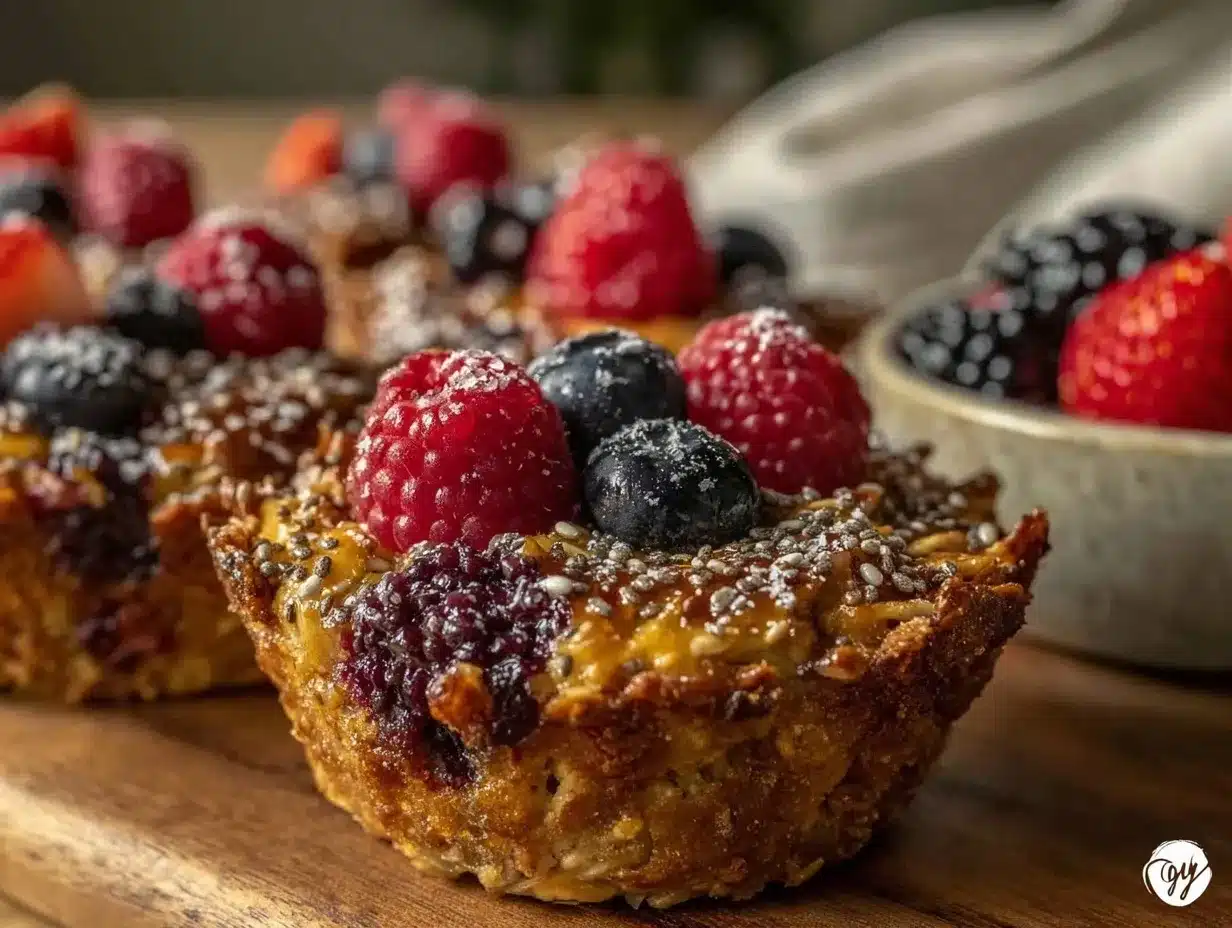 healthy star spangled baked oatmeal cups preparation steps