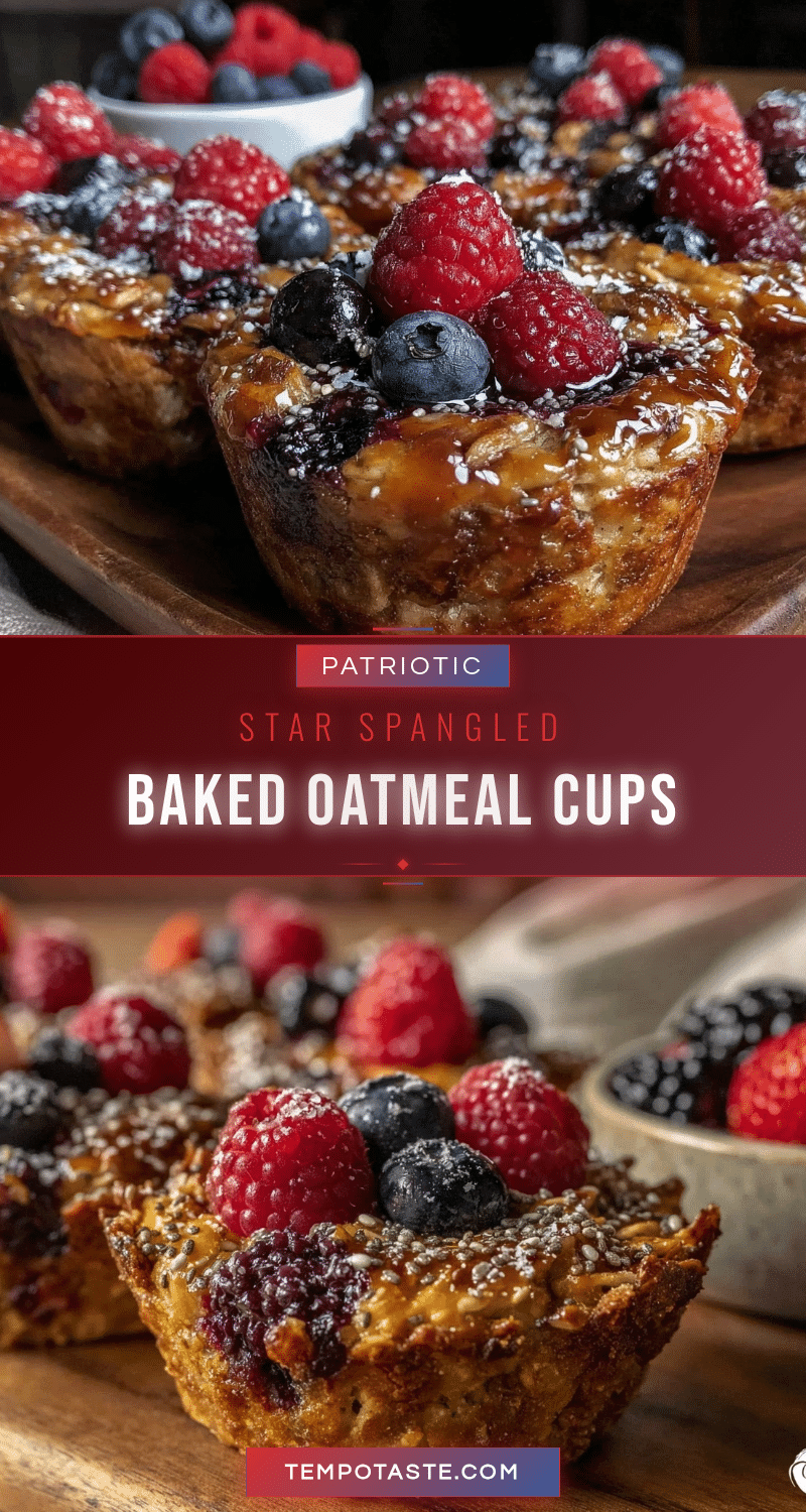 healthy star spangled baked oatmeal cups recipe