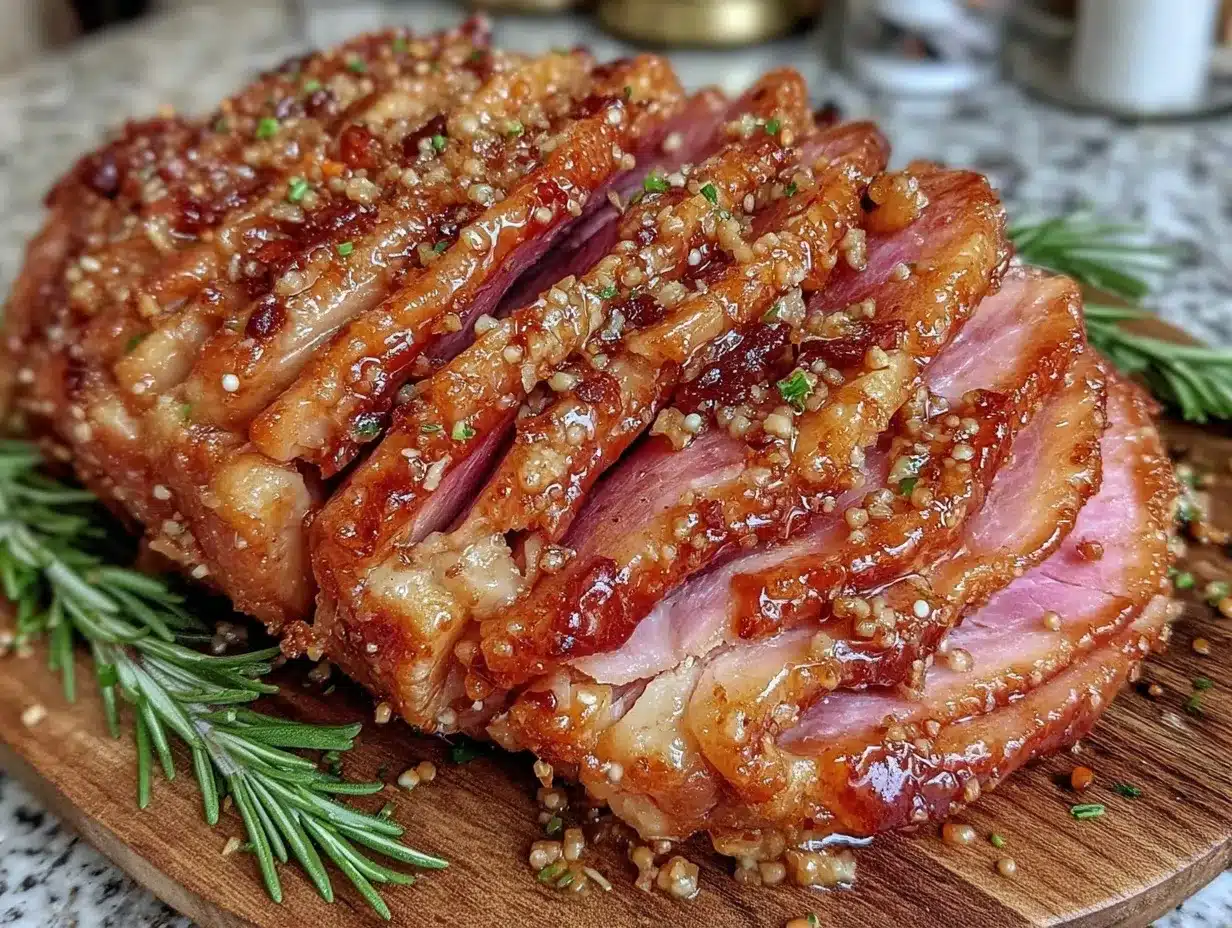honey mustard glazed ham preparation steps