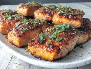 honey sriracha glazed salmon fillets - featured image
