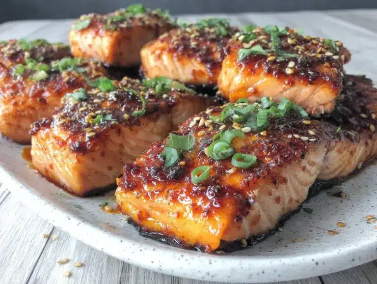 honey sriracha glazed salmon fillets - featured image