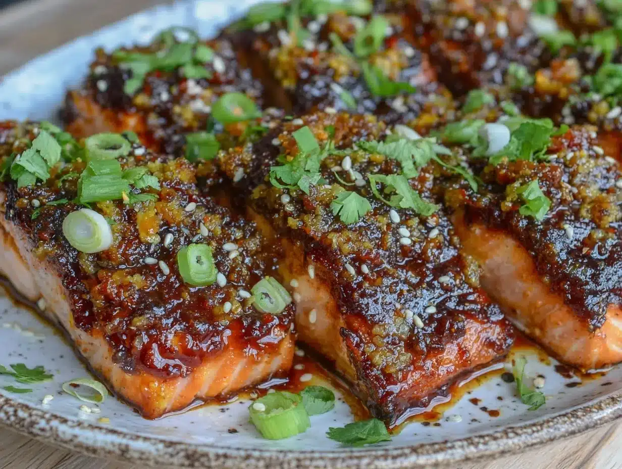 honey sriracha glazed salmon fillets preparation steps