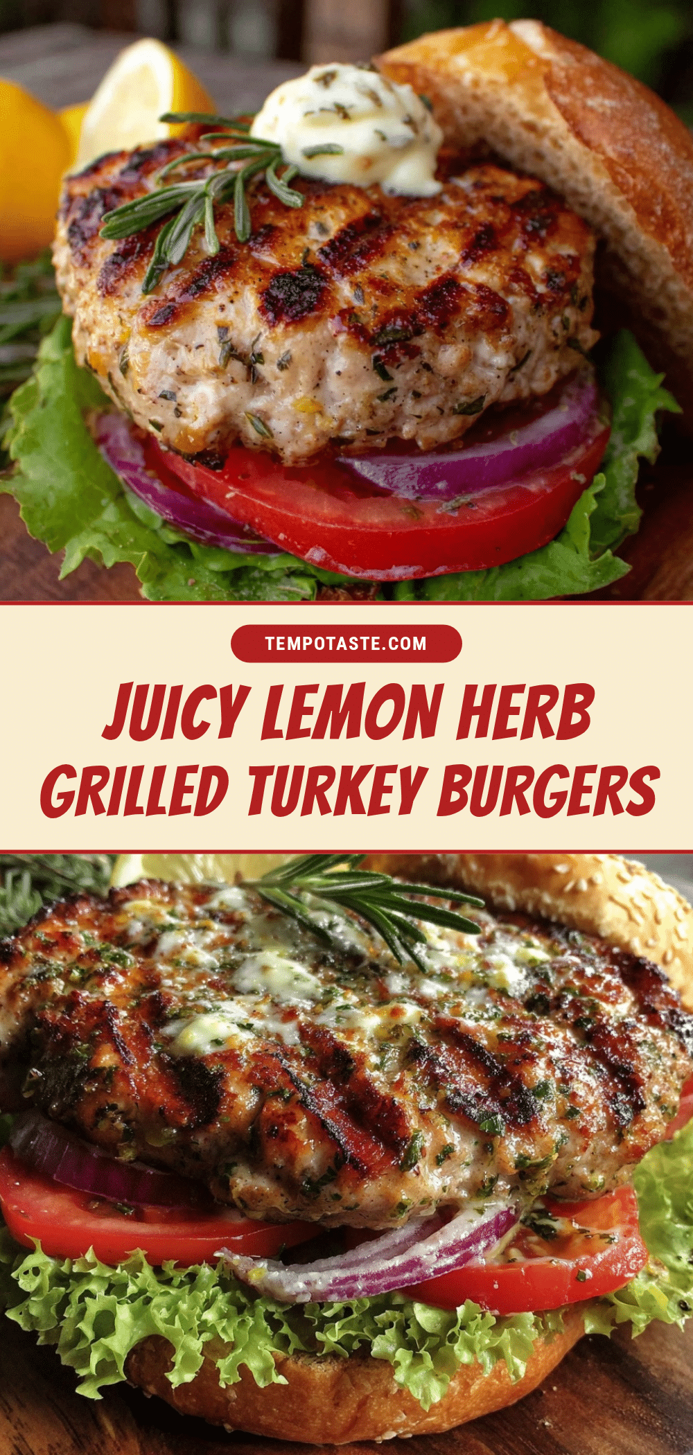 lemon herb grilled turkey burgers recipe