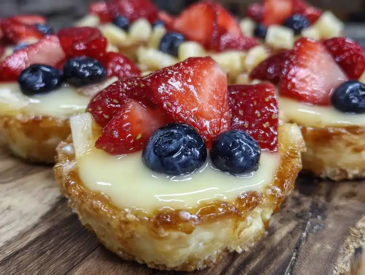 mini american flag fruit tarts preparation steps