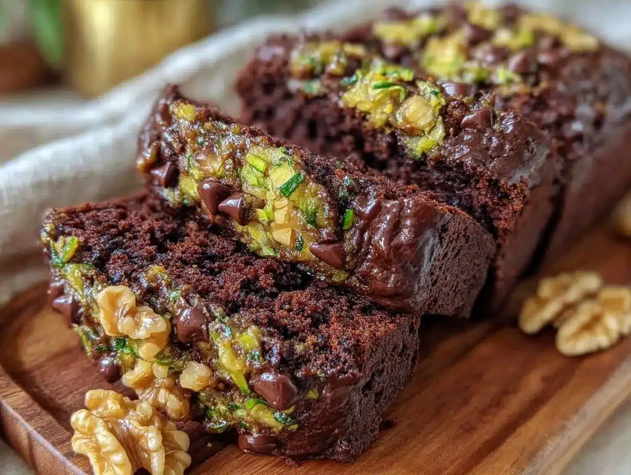 moist chocolate zucchini bread with walnuts preparation steps