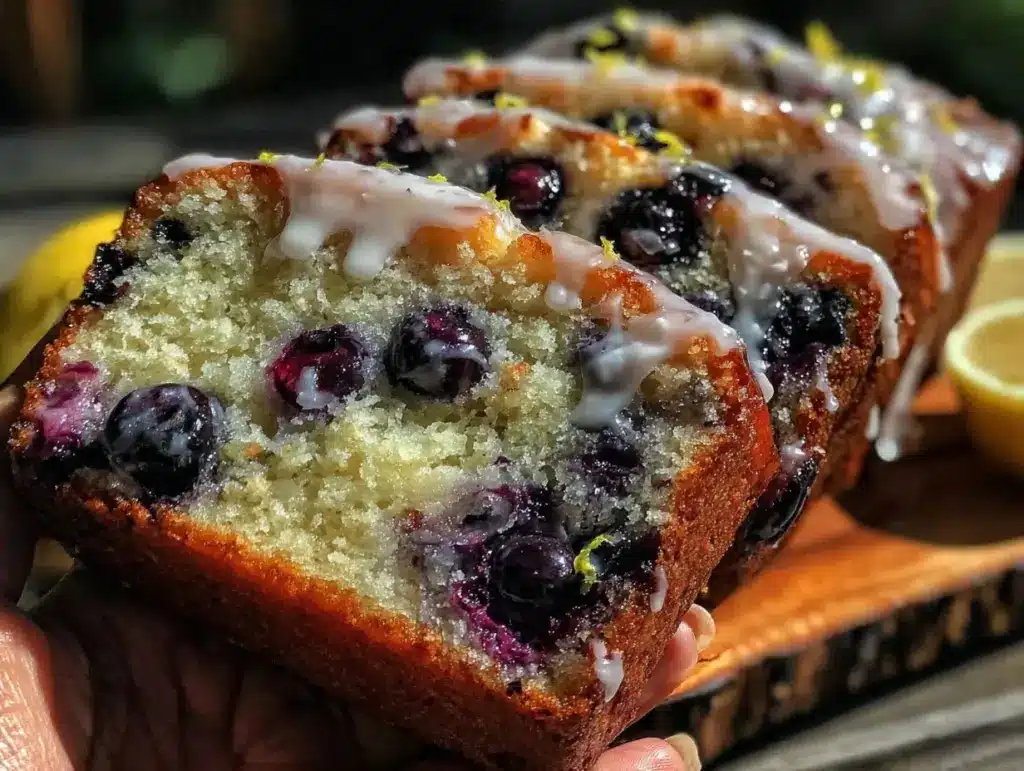 moist lemon blueberry pound cake - featured image