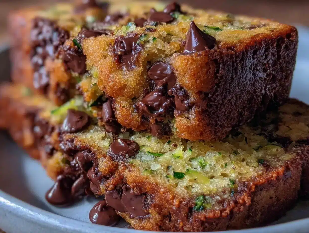 moist summer zucchini chocolate chip bread preparation steps
