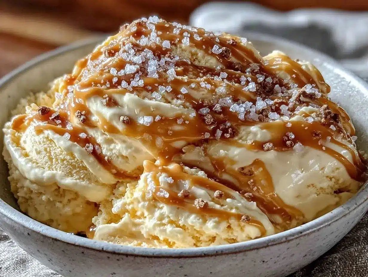 no-churn salted caramel ice cream preparation steps