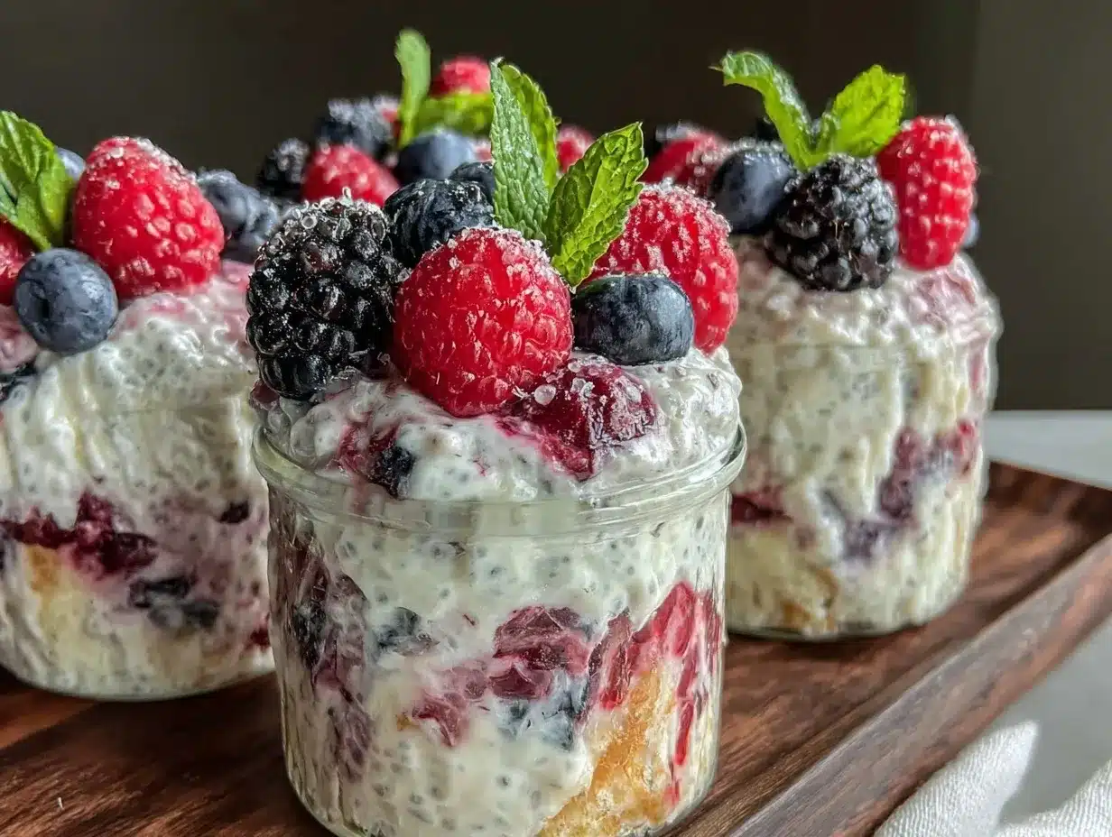 overnight berry chia pudding parfaits preparation steps