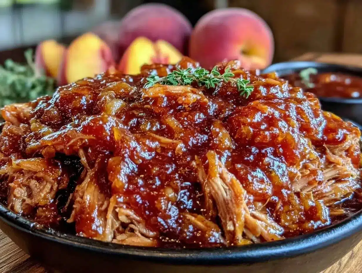 peach bourbon bbq pulled pork preparation steps
