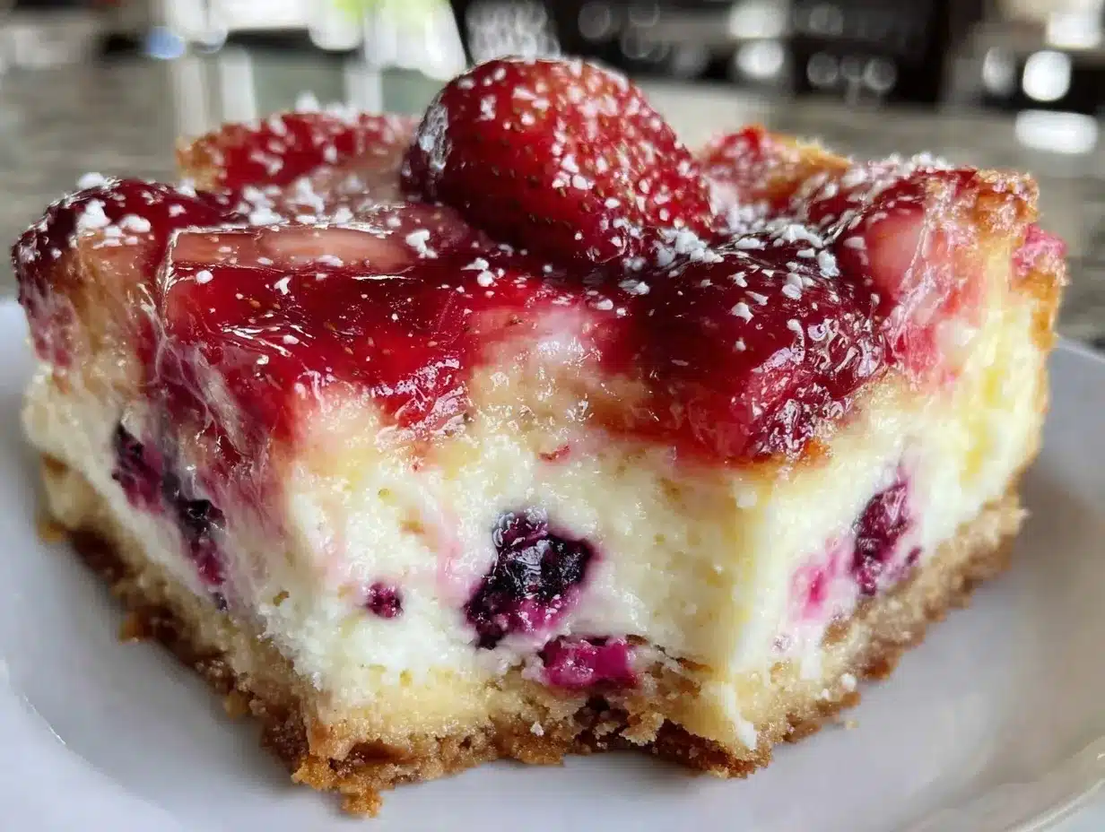 red white and blue layered cheesecake bars preparation steps