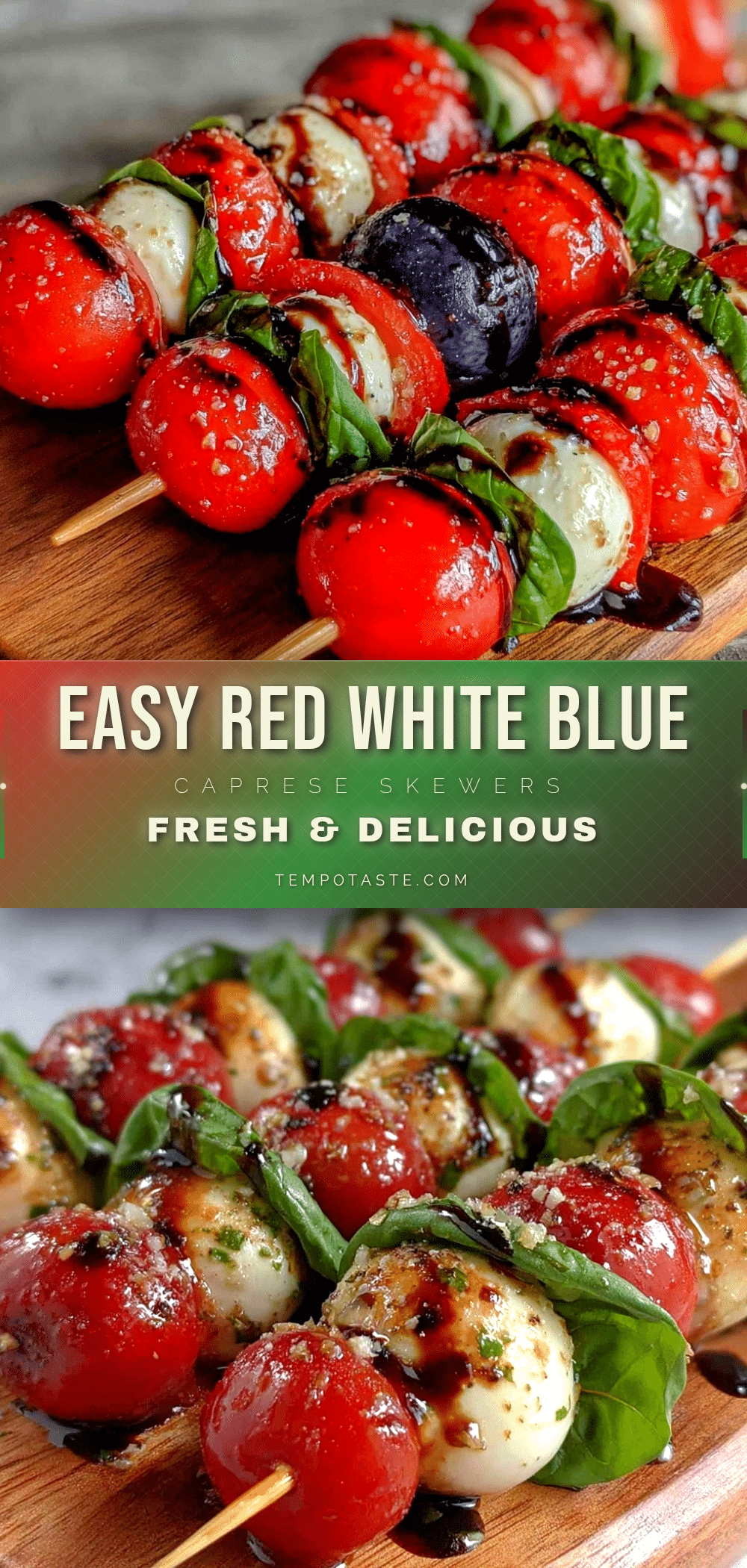 red white blue caprese skewers recipe