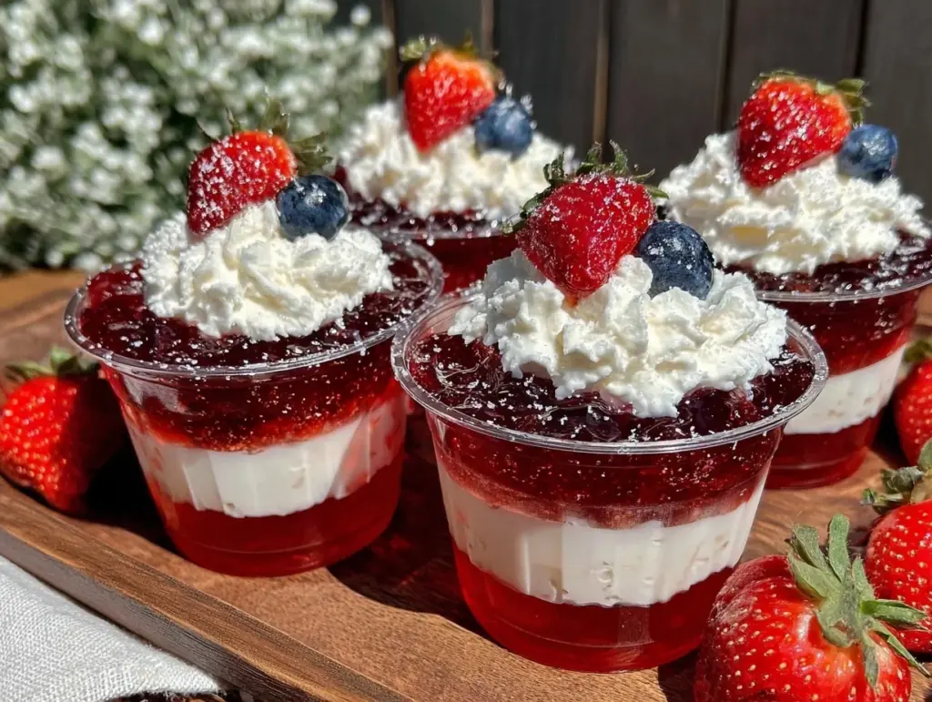 red white blue jello shots - featured image