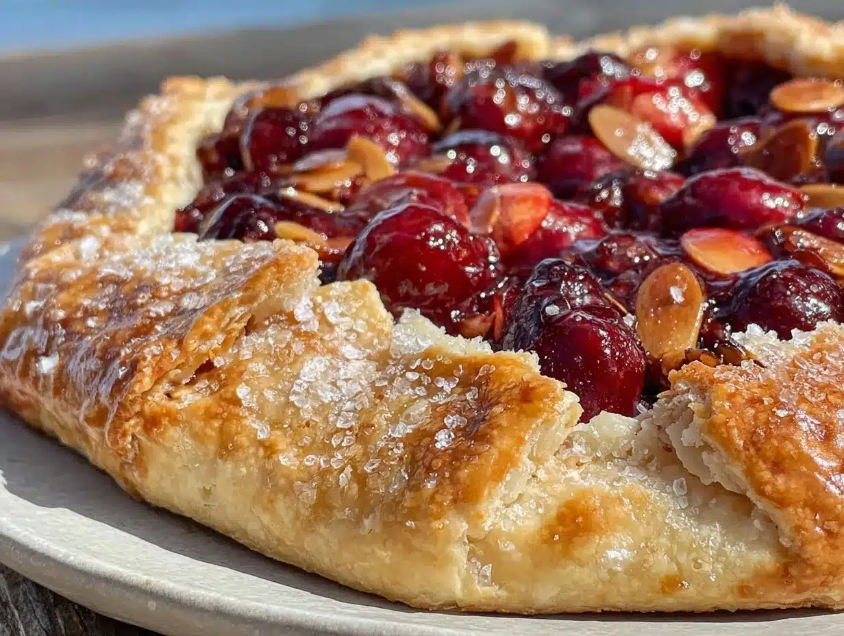 rustic sour cherry almond galette preparation steps