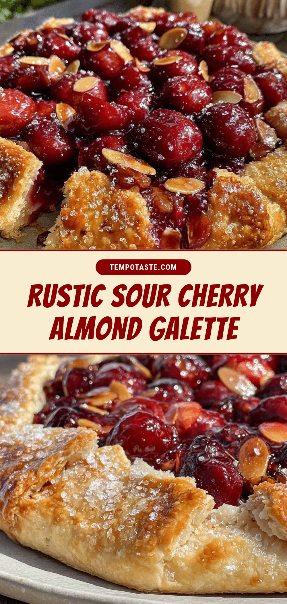 rustic sour cherry almond galette recipe