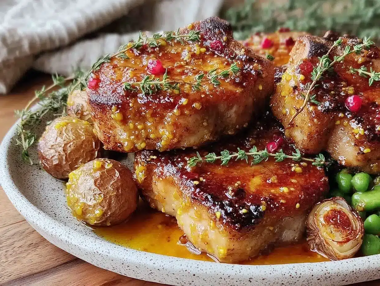 savory maple mustard glazed pork chops preparation steps
