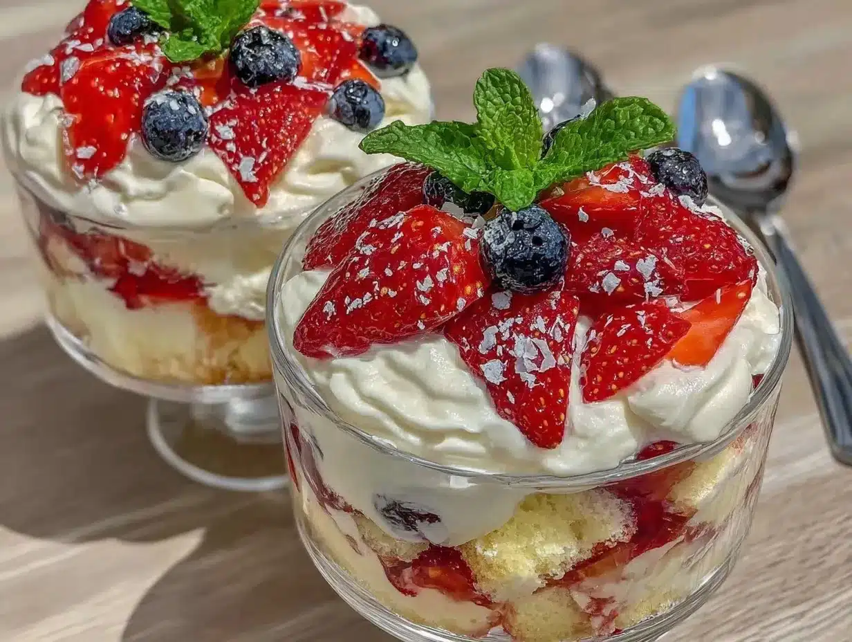stars and stripes berry trifle preparation steps
