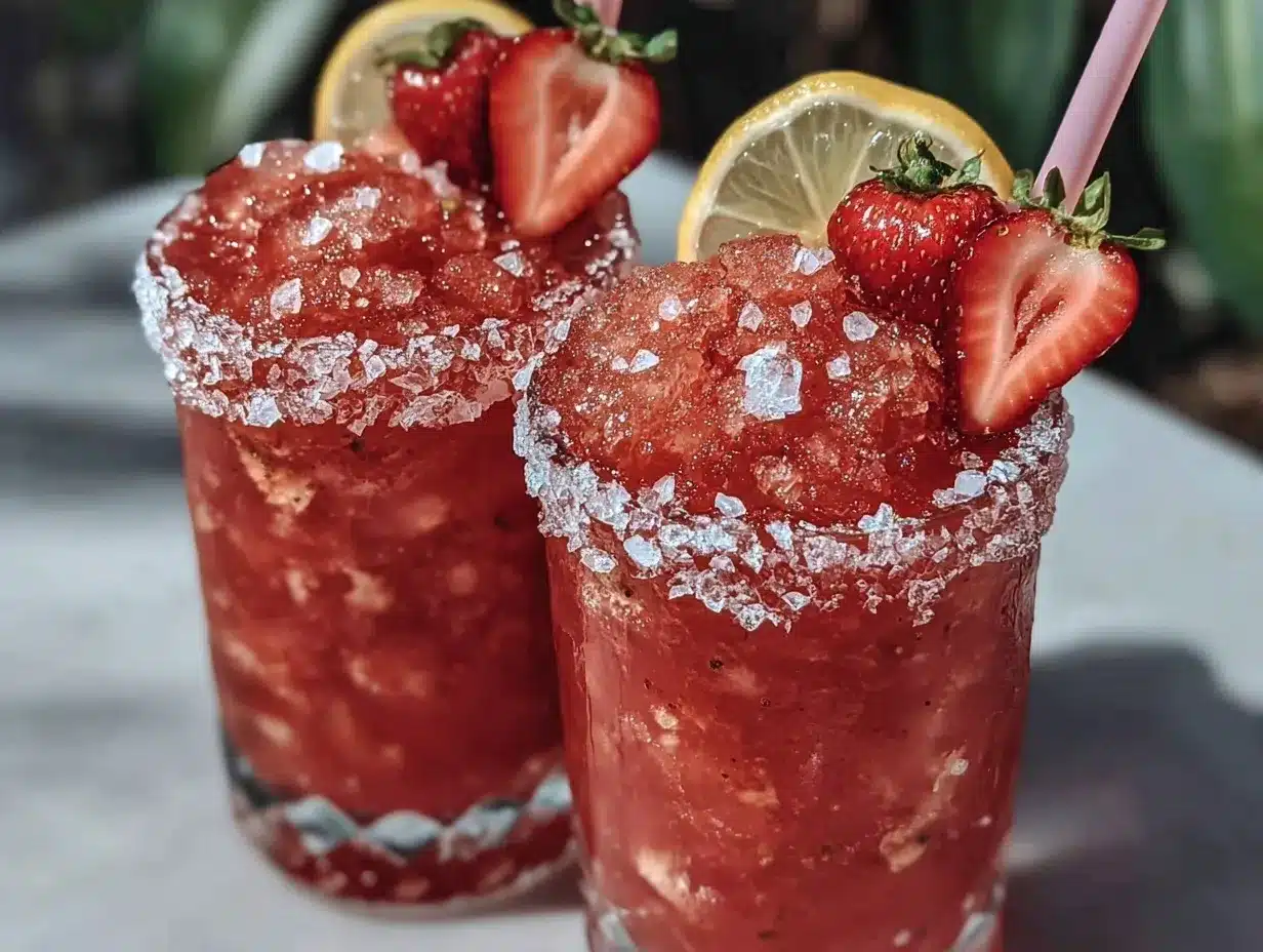strawberry lemonade vodka slushies preparation steps