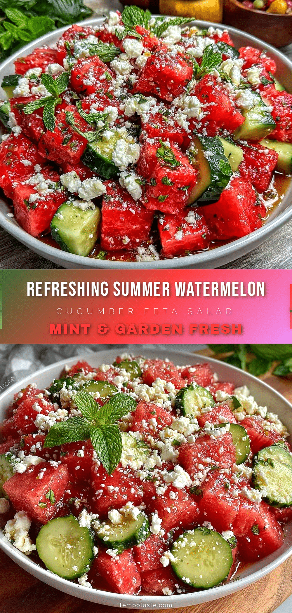 watermelon cucumber feta salad recipe