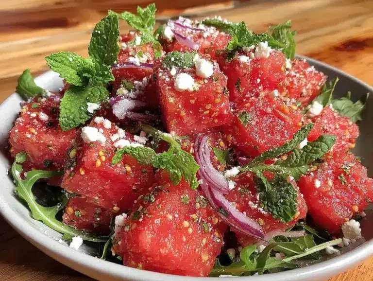 watermelon feta arugula salad - featured image