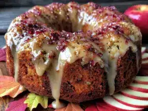 apple cider donut cake - featured image