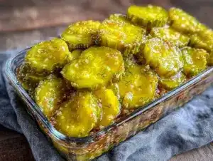 bread and butter refrigerator pickle chips - featured image