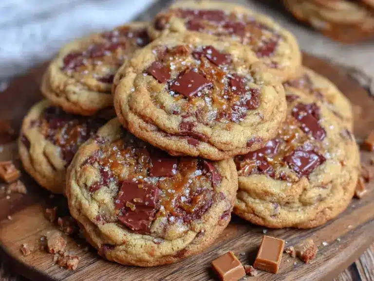 brown butter toffee chocolate chip cookies - featured image