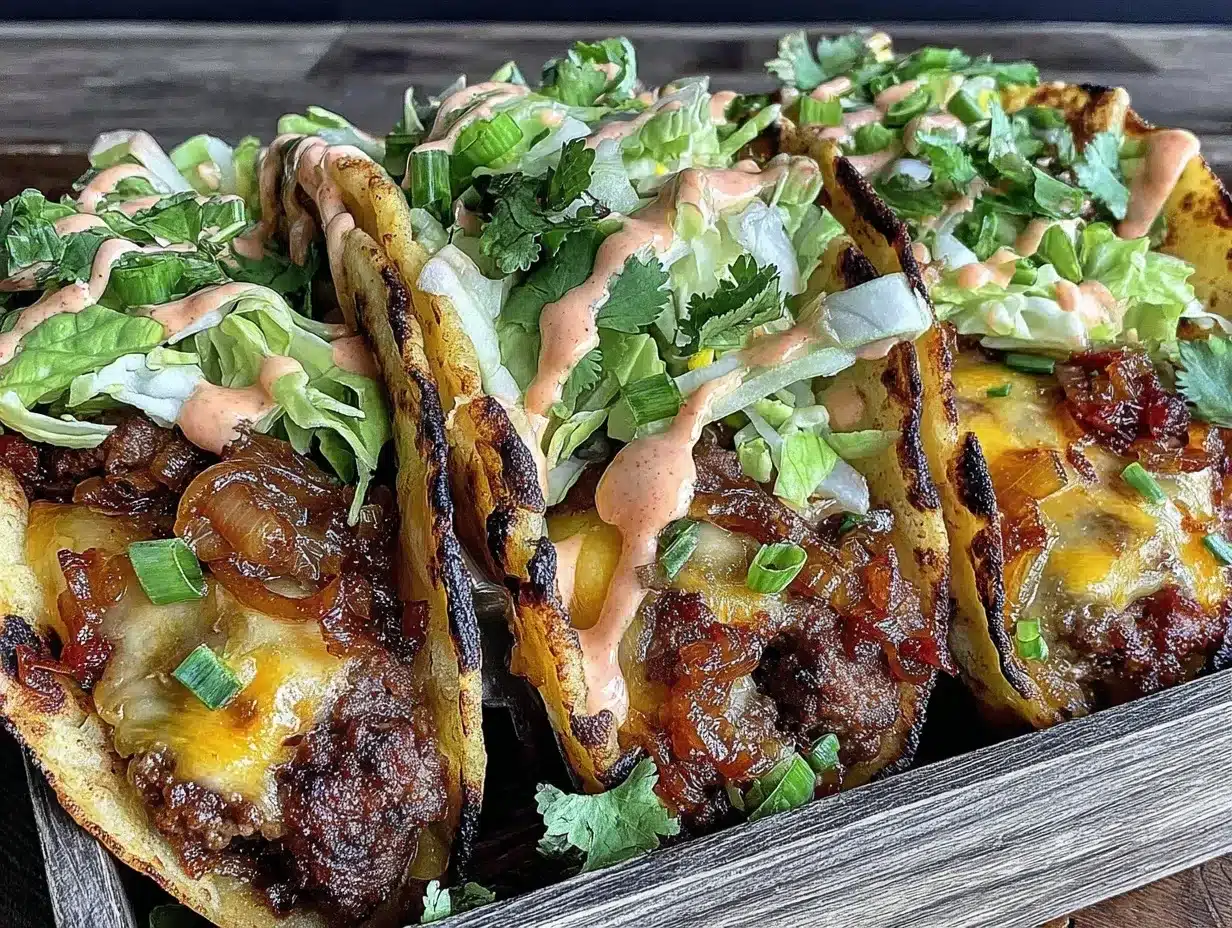 cheesy smash burger tacos preparation steps