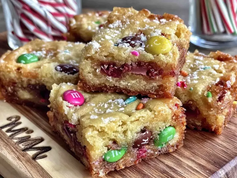 chewy mini M&M funfetti blondie bars - featured image