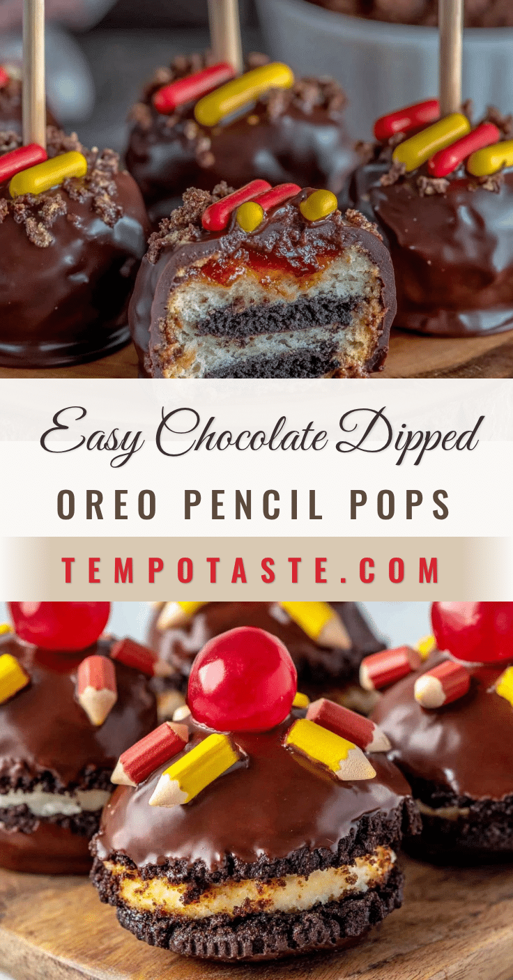 Chocolate Dipped Pencil Oreo Pops recipe