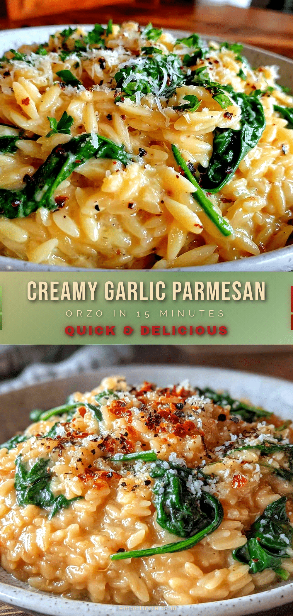 creamy garlic parmesan orzo recipe
