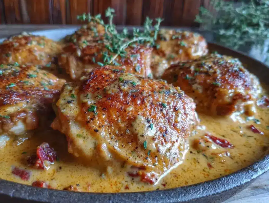 creamy one-pan chicken thighs - featured image