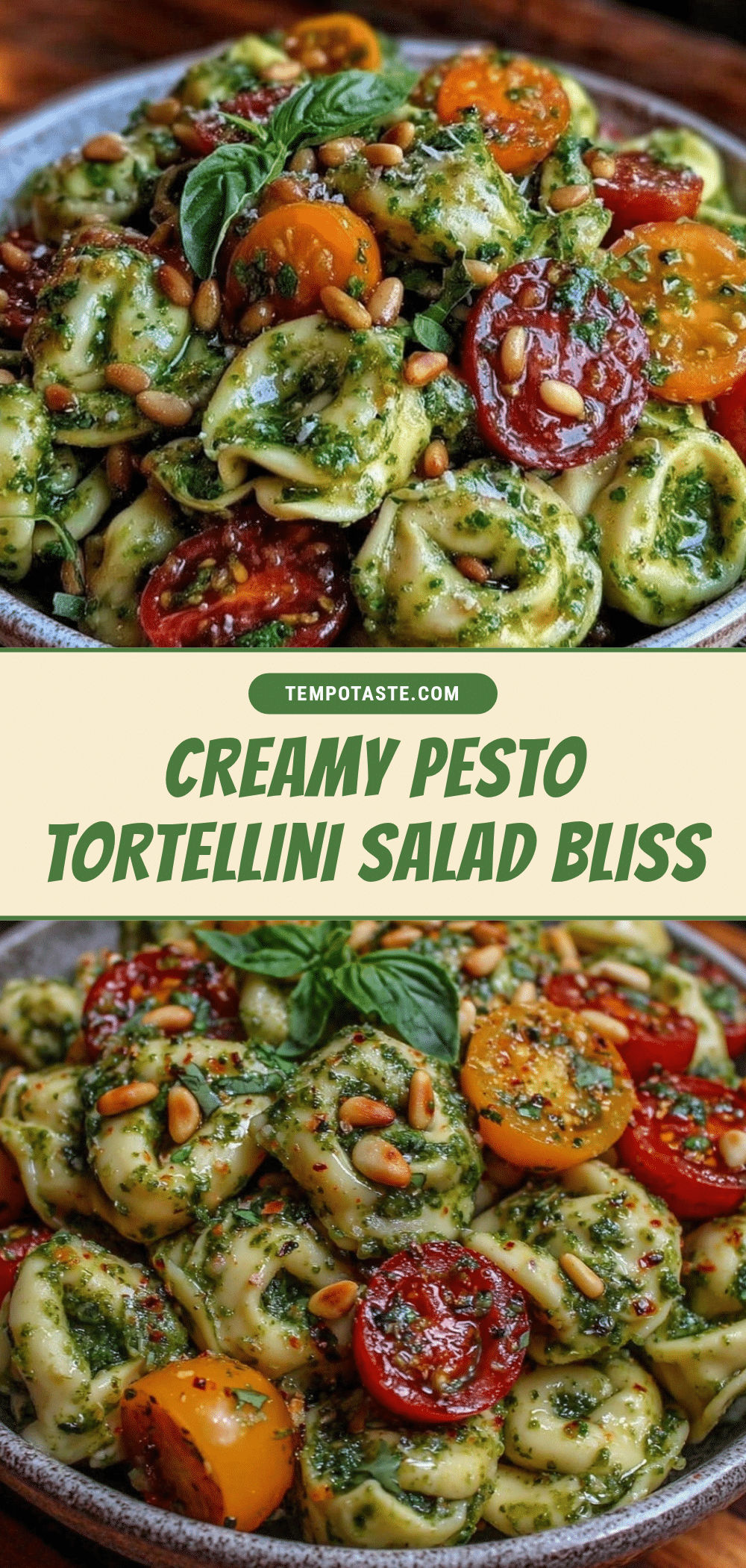 creamy pesto tortellini pasta salad recipe
