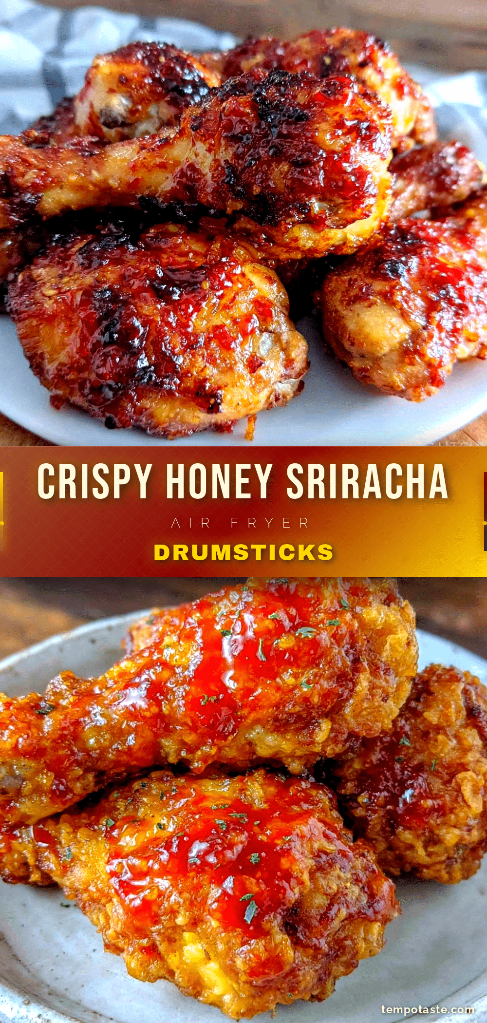 crispy air fryer honey sriracha chicken drumsticks recipe