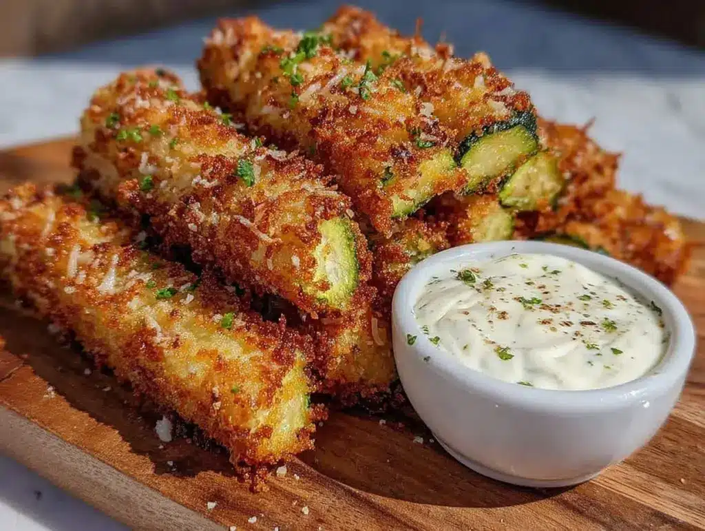 crispy air fryer zucchini fries - featured image