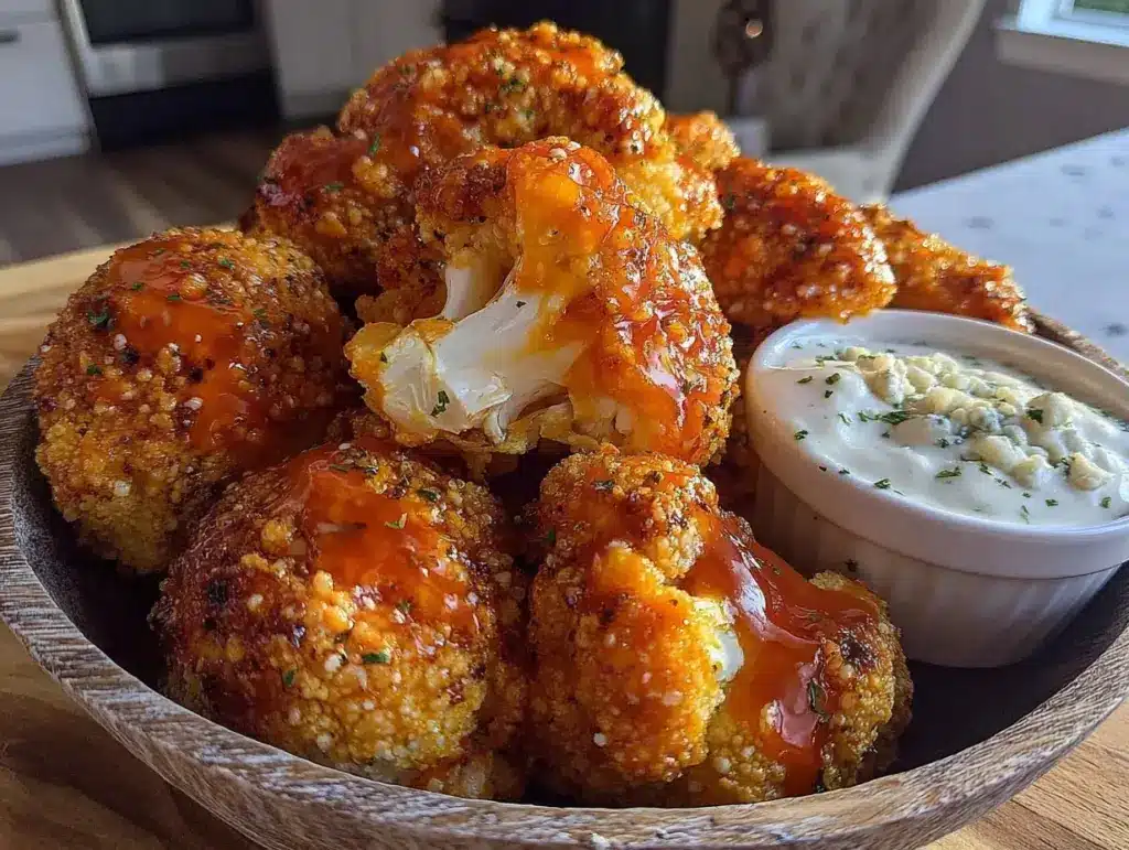 crispy buffalo cauliflower bites - featured image