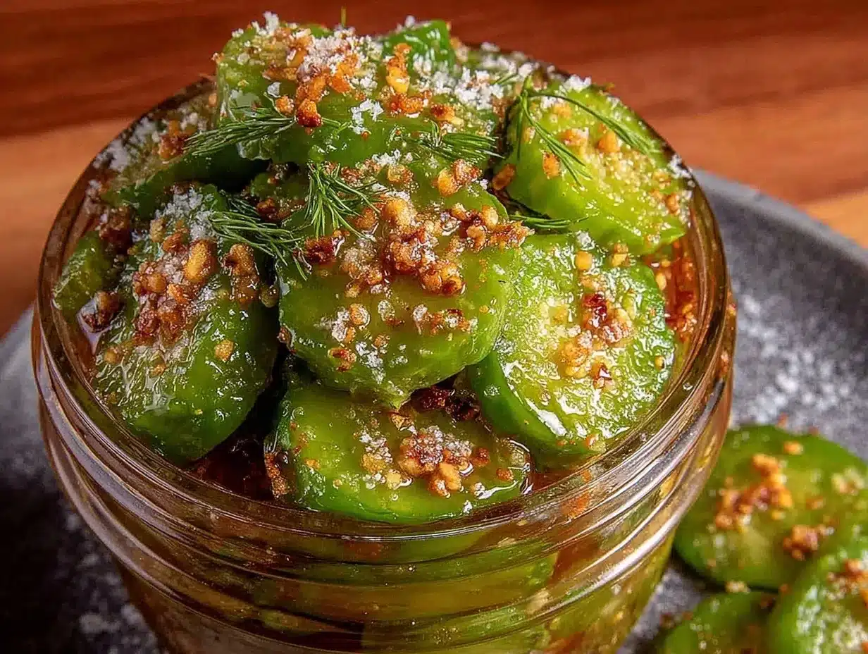 crispy garlic dill refrigerator pickles preparation steps