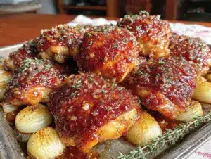 crispy honey mustard chicken thighs - featured image