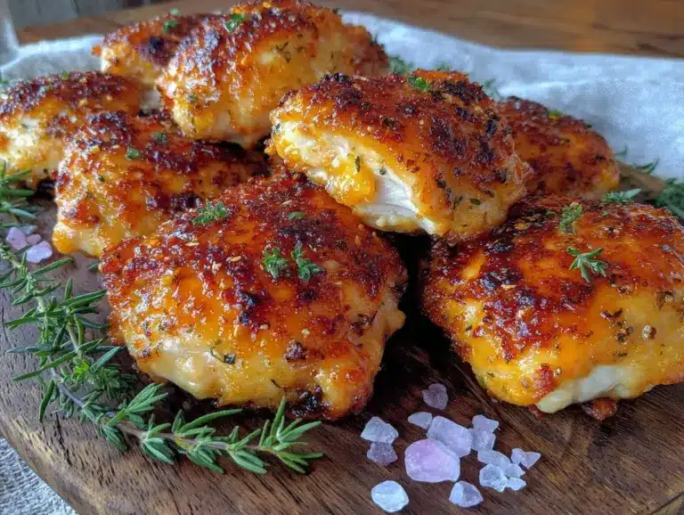 crispy oven-baked boneless skinless chicken thighs - featured image