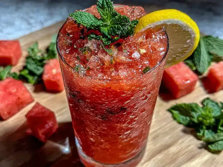 Frozen Watermelon Mint Lemonade Slushie - featured image