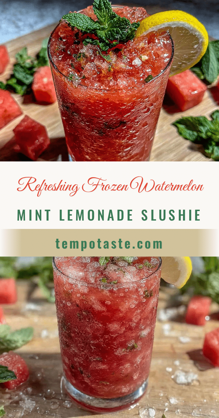 Frozen Watermelon Mint Lemonade Slushie recipe