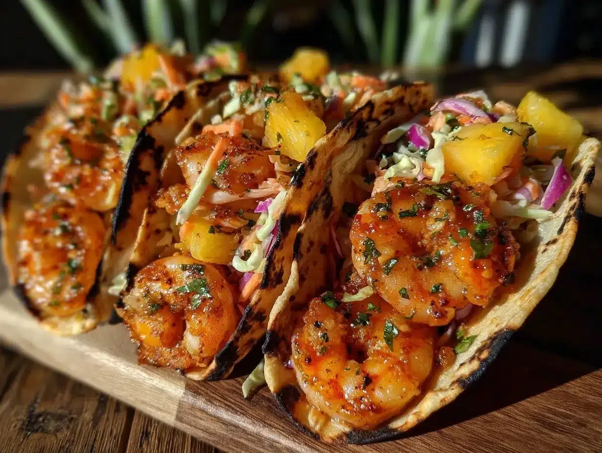 garlic butter shrimp street tacos preparation steps