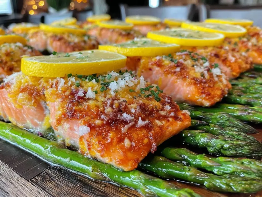 garlic parmesan salmon sheet pan dinner - featured image