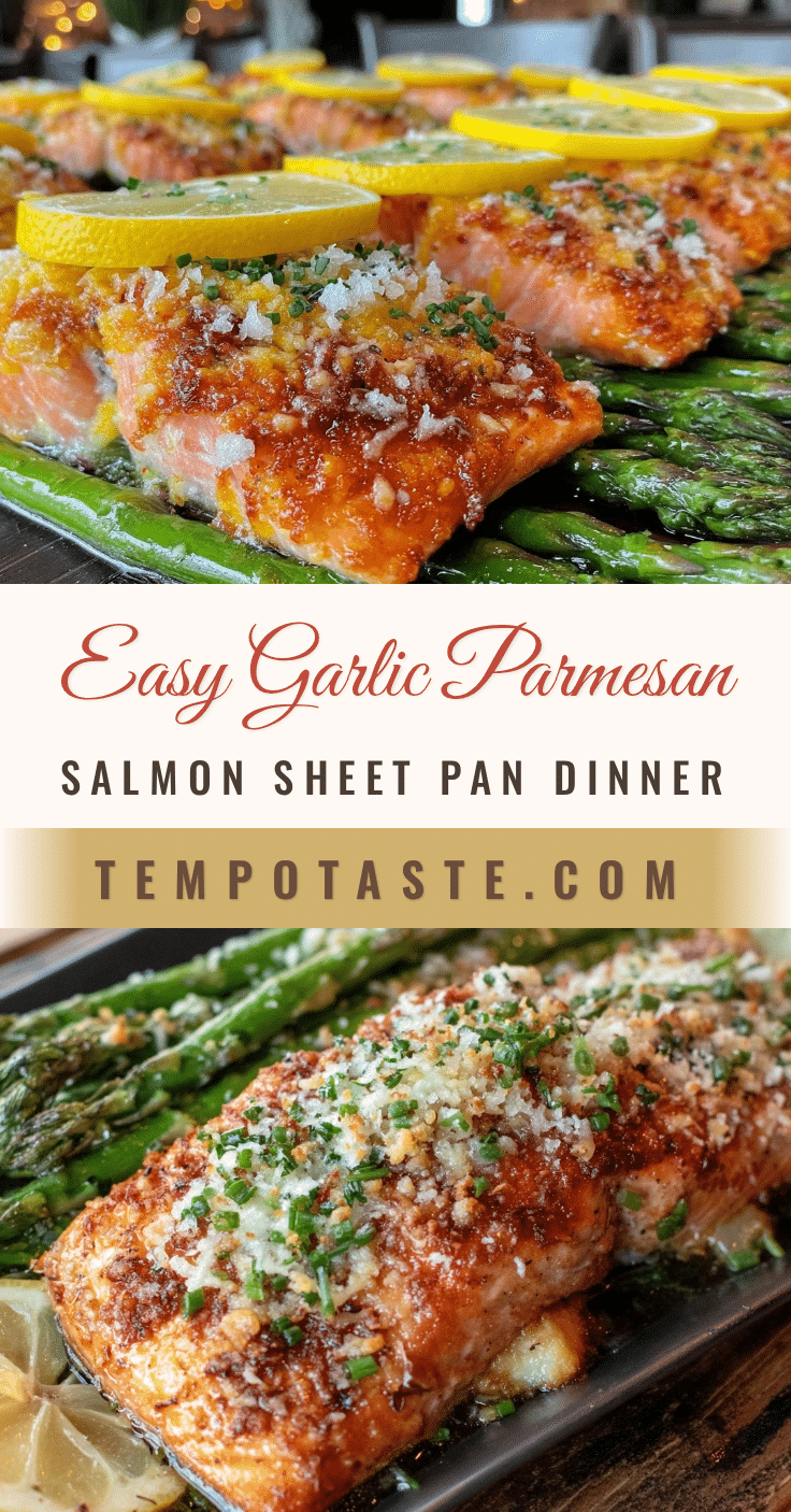 garlic parmesan salmon sheet pan dinner recipe