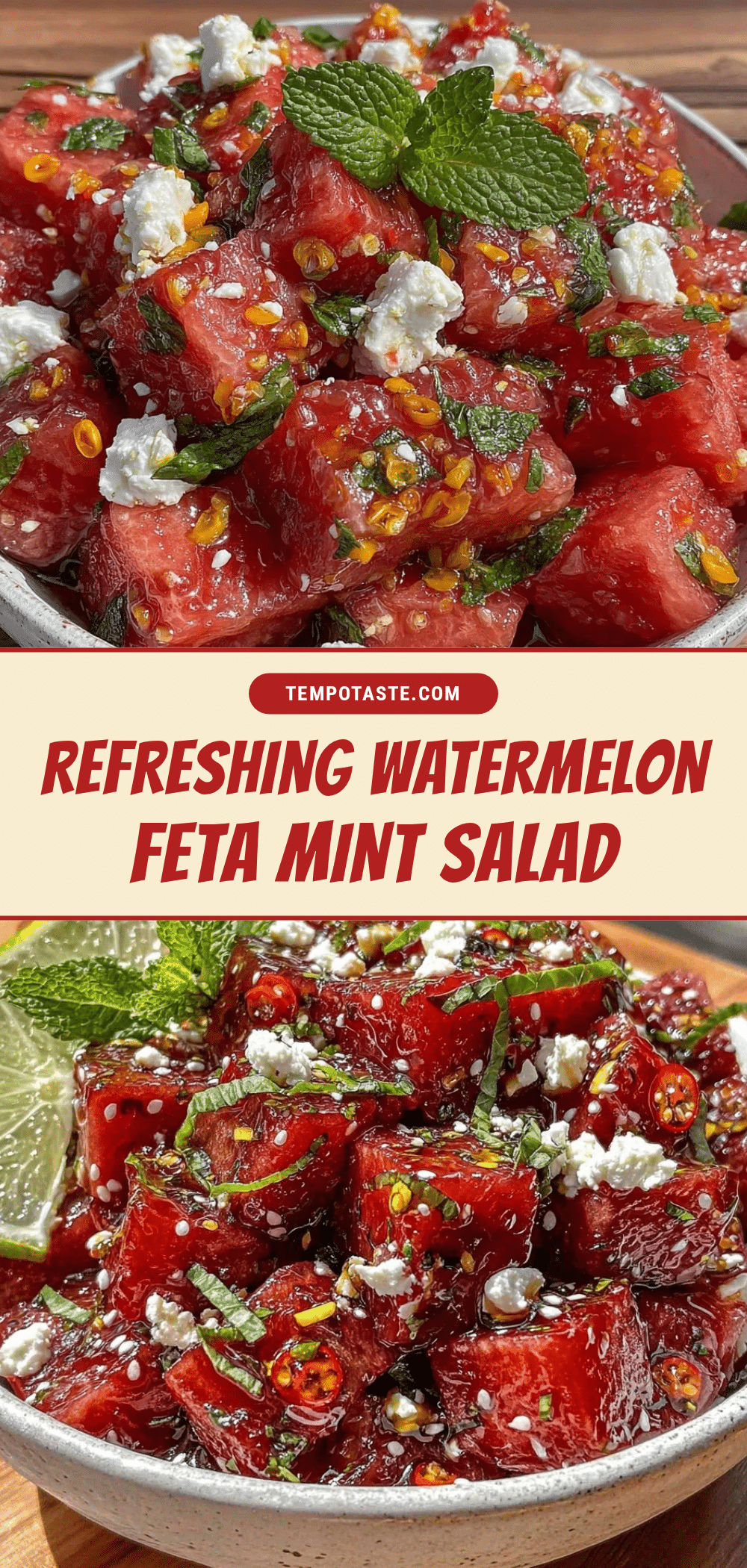 healthy watermelon feta mint salad recipe