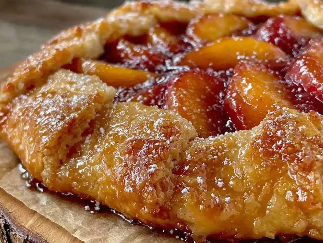 honey glazed fresh peach galette preparation steps