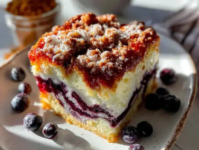 huckleberry cream cheese coffee cake - featured image