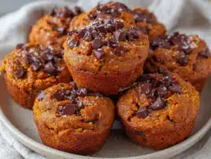 moist pumpkin protein muffins - featured image