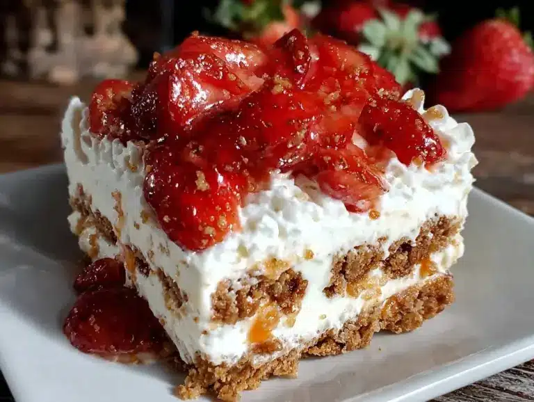 no bake strawberry cheesecake icebox cake - featured image